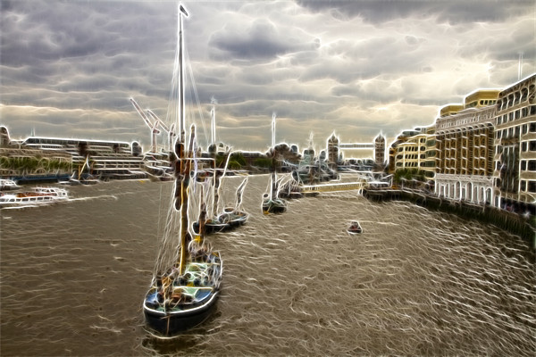 Thames Barges Tower Bridge 2012 Picture Board by David French