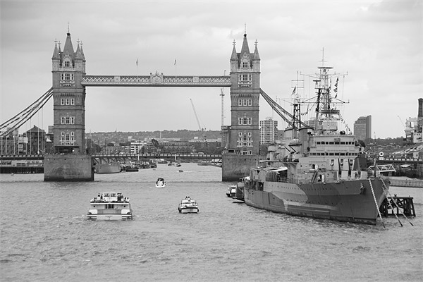 Tower Bridge 2012 HMS Belfast Picture Board by David French