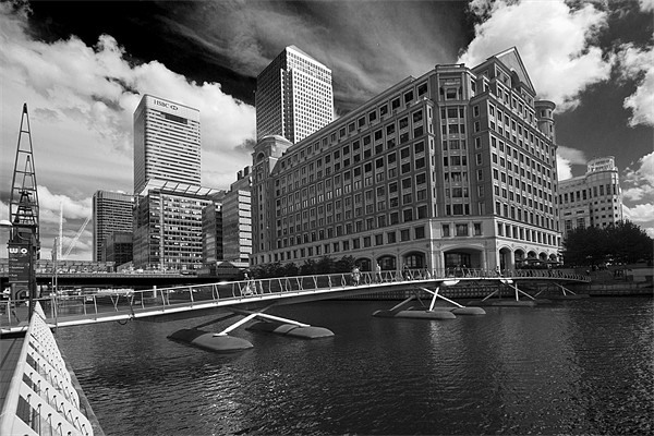 Canary Wharf Docklands bw Picture Board by David French