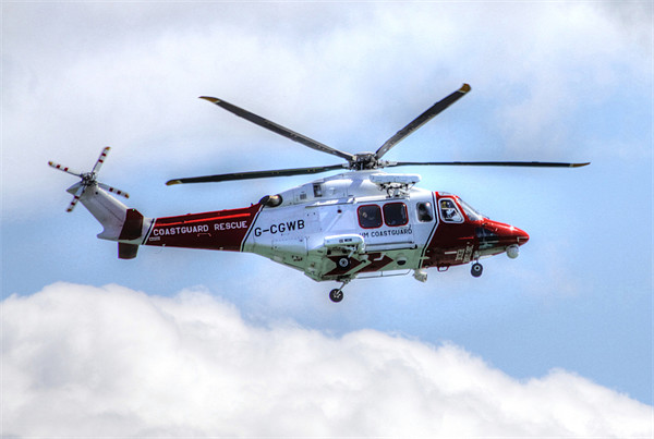Coastguard Helicopter Picture Board by David French