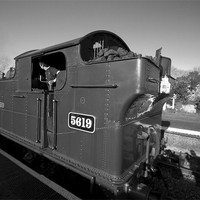 Buy canvas prints of Steam Railway bw by David French