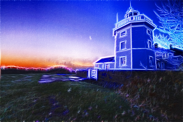 Trinity House Lighthouse Fractals Picture Board by David French