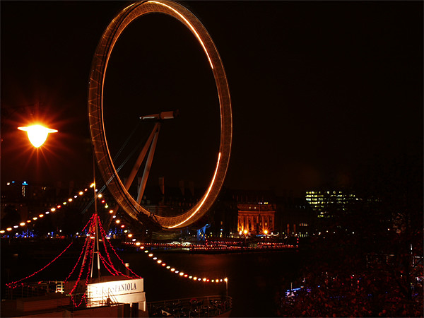 The London Eye on the Southbank of the Thames  Picture Board by David French