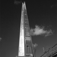 Buy canvas prints of The Shard skyline BW by David French