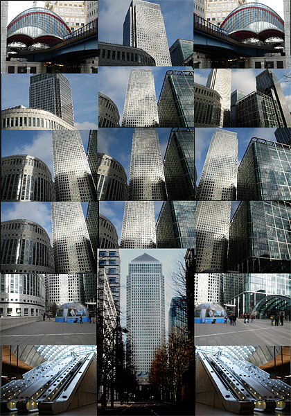 Collage of Canary Wharf docklands London Picture Board by David French