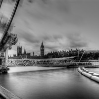 Buy canvas prints of Big Ben and the houses of Parliament  bw by David French
