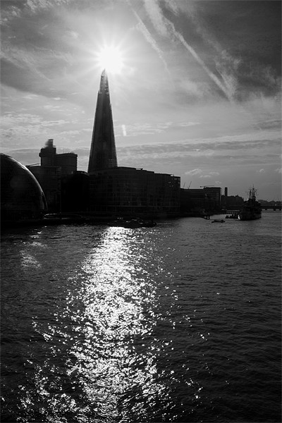 The Shard London skyline BW Picture Board by David French