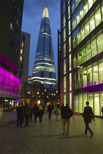 The Shard London skyline night Picture Board by David French