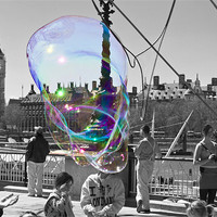 Buy canvas prints of Bubbles Big Ben by David French