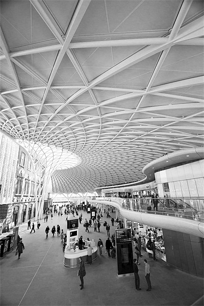 Kings Cross railway station London BW Picture Board by David French