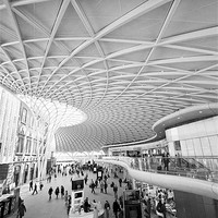 Buy canvas prints of Kings Cross railway station London BW by David French