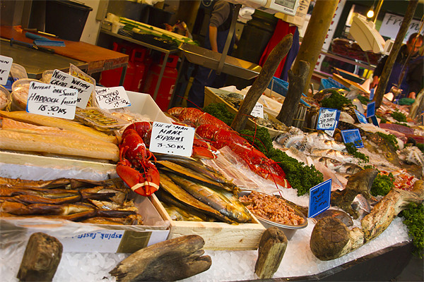 Fish Stall Borough Market Picture Board by David French