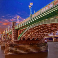 Buy canvas prints of London Thames Bridges Fractals by David French