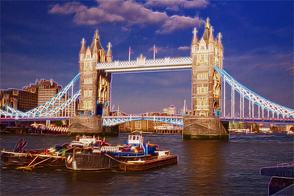 Tower Bridge fractals Picture Board by David French