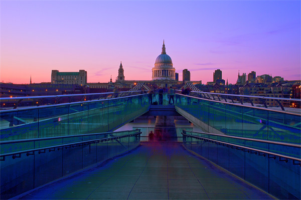 Millenium Thames Bridge St Pauls Picture Board by David French