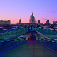 Buy canvas prints of Millenium Thames Bridge St Pauls by David French