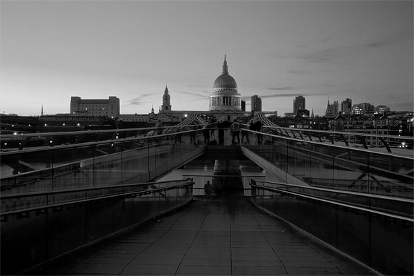 Millenium Thames Bridges BW Picture Board by David French