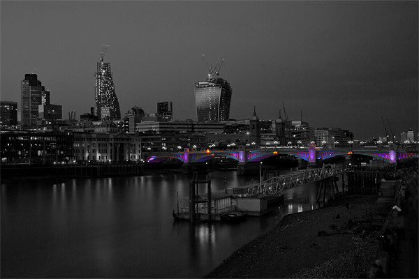 London Thames Bridges BW Picture Board by David French