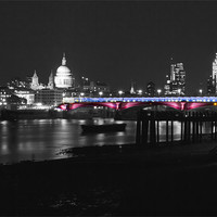 Buy canvas prints of London Thames Bridges BW by David French