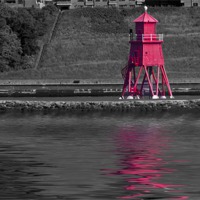 Buy canvas prints of Tynemouth Red Groyne by David French