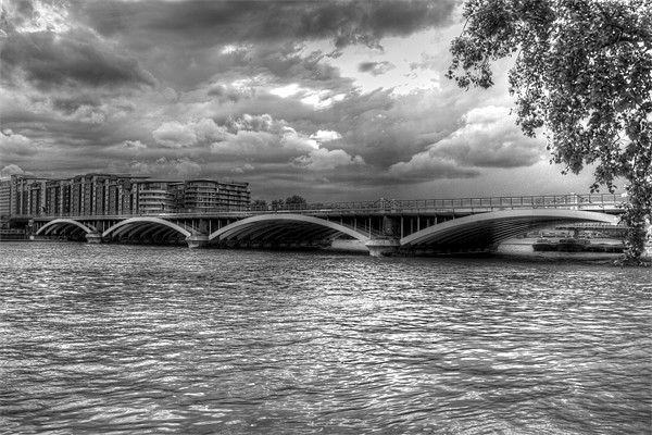London Thames Bridges BW Picture Board by David French