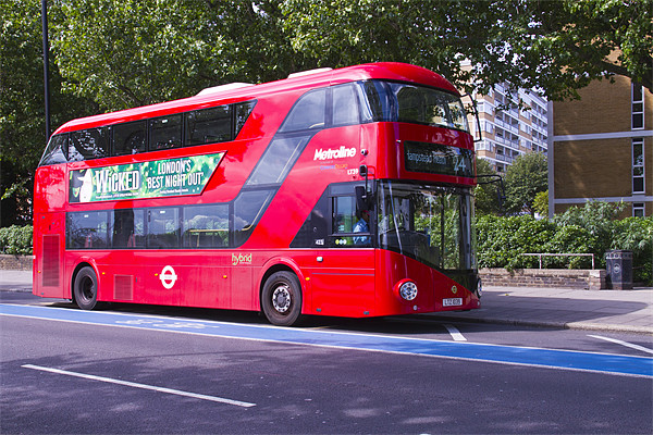 New London Red Bus Picture Board by David French
