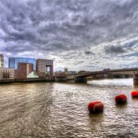 Buy canvas prints of London Bridge Shard HDR by David French