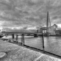 Buy canvas prints of London Bridge Shard HDR by David French