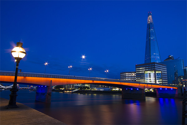London Bridge Shard night Picture Board by David French