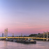 Buy canvas prints of Albert Bridge at Dusk by David French