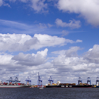 Buy canvas prints of Felixstowe container docks by David French