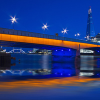 Buy canvas prints of London Bridge Shard night HDR by David French