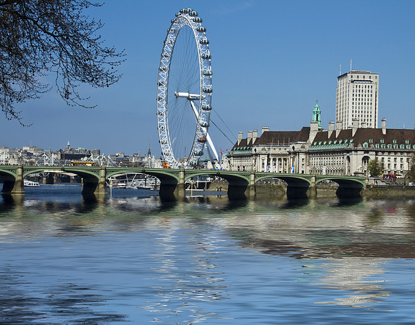 London Eye Westminster Bridge Picture Board by David French