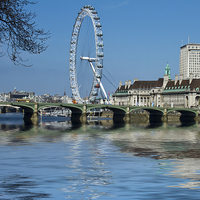 Buy canvas prints of London Eye Westminster Bridge by David French