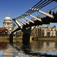 Buy canvas prints of Millennium  Bridge St Pauls London by David French