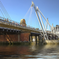 Buy canvas prints of Golden Jubilee bridges London by David French