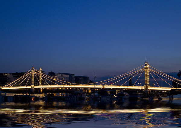 Albert Bridge Thames  London Picture Board by David French