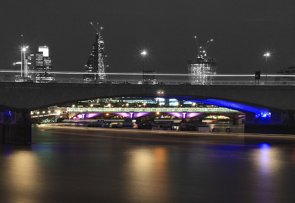 Southwark Bridge London Skyline Picture Board by David French