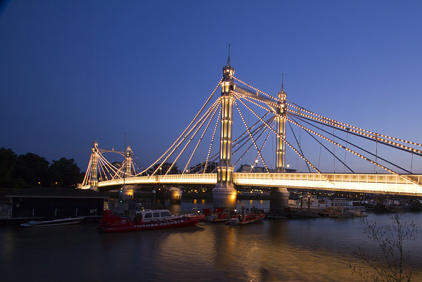 Albert Bridge at Dusk Picture Board by David French