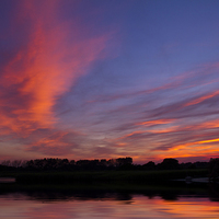 Buy canvas prints of Stanpit Christchurch Dorset sunset by David French