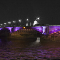 Buy canvas prints of Blackfriars Bridge London Thames at night by David French