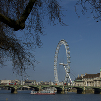 Buy canvas prints of Westminster  Bridge London Eye by David French