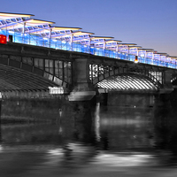 Buy canvas prints of Blackfriars Bridge London Thames at night Dusk by David French