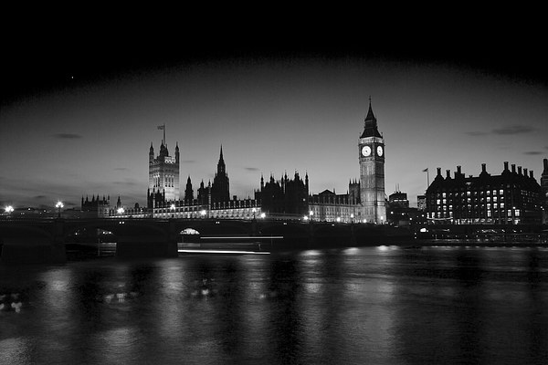 Big Ben and the houses of Parliament  bw Picture Board by David French