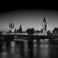 Buy canvas prints of Big Ben and the houses of Parliament  bw by David French