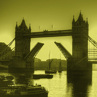 Buy canvas prints of Sunrise at Tower Bridge HDR Toned by David French