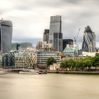 Buy canvas prints of The City of London skyline  by David French