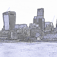 Buy canvas prints of  The City of London skyline lines by David French