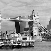 Buy canvas prints of Tower Bridge City of London bw  by David French