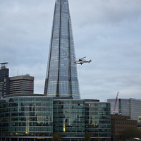 Buy canvas prints of Airlift Helicopter Shard by David French